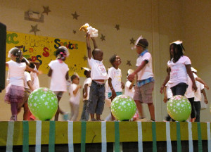 Students and staff organized a talent show for this year’s Summer Camp Finale that highlighted Broadway’s greatest hits and included songs from musicals such as The Lion King, High School Musical, Dream Girls, Annie, Motown and Stomp. Above, students performed “Circle of Life” from The Lion King.