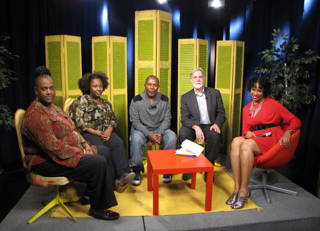 Live from the studio, from left: Newark residents Kim Davis-Phillips with daughter Christen Davis and husband Christopher Phillips, Richard Cammarieri, NCC Director of Special Projects, and show host Lisa Durden.