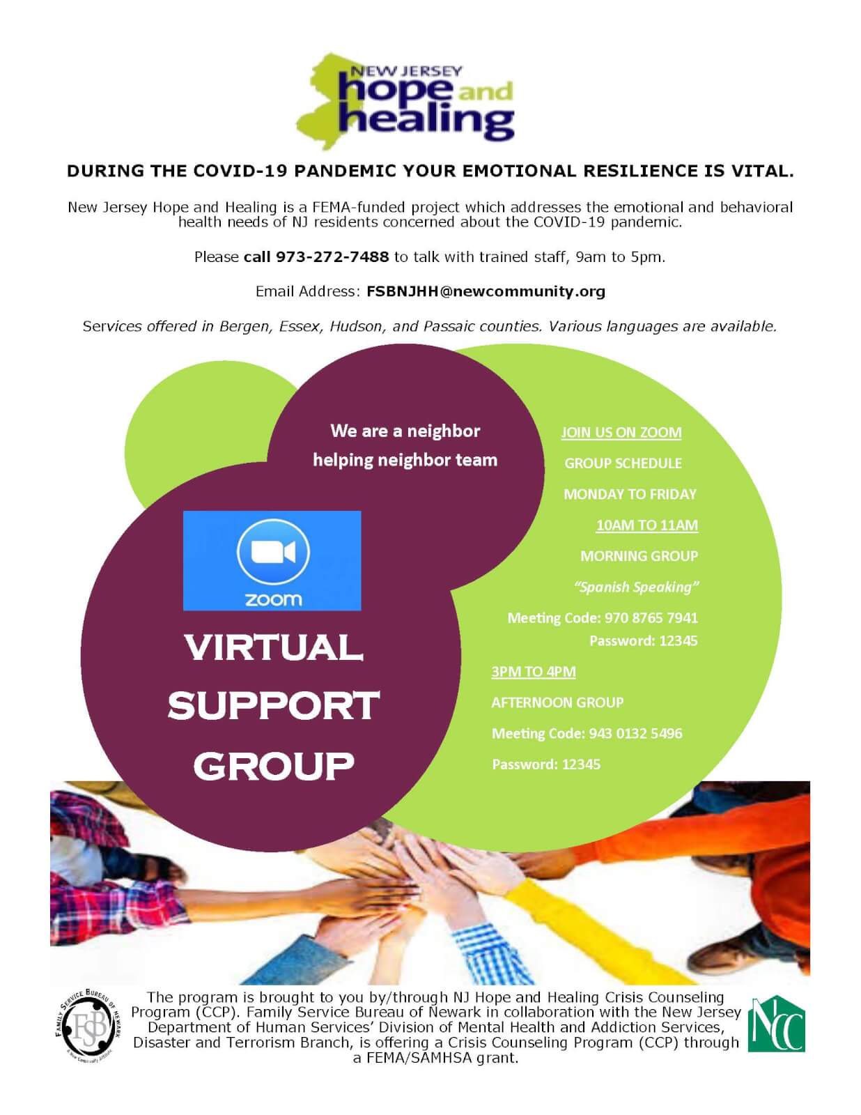 Read more about the article COVID-19 Virtual Support Group (Spanish Speaking)