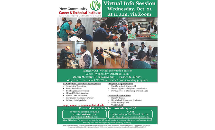 You are currently viewing Attend New Community Career & Technical Institute Virtual Info Session Oct. 21