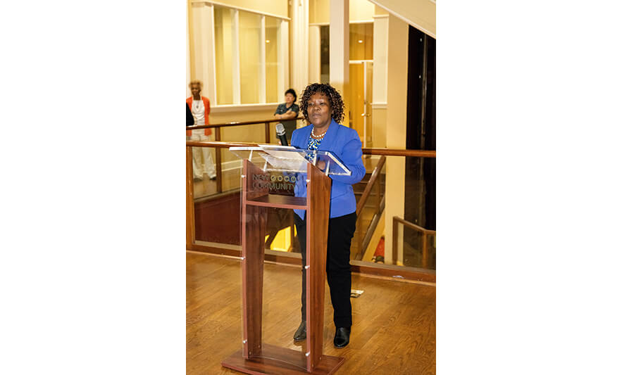 Employee Appreciation Day 5-26-2022 Elizabeth Mbakaya at podium for web